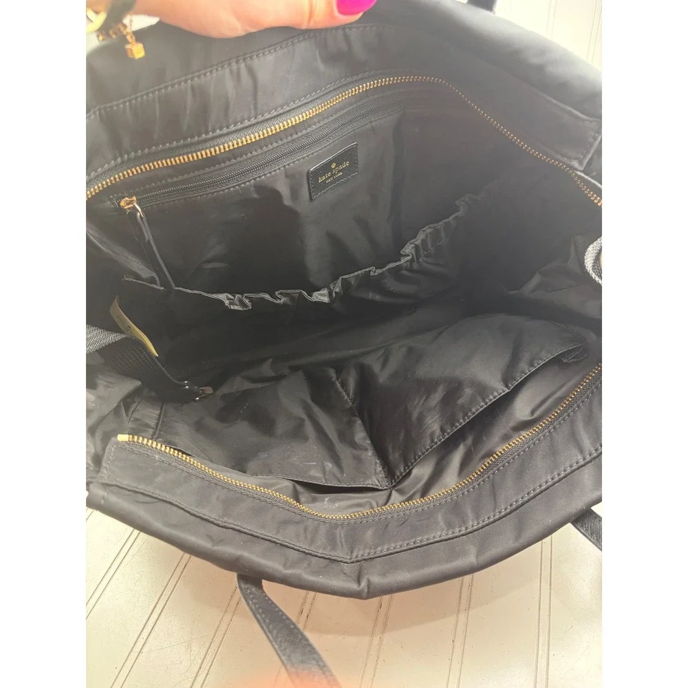 Kate Spade New York Black Nylon Baby Bag Diaper Tote Shoulder Bag